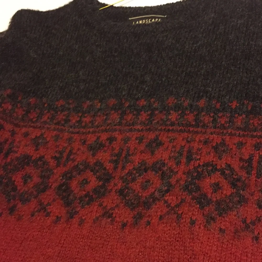 Vintage Navy and Burgundy Wool Blend Sweater Size Medium